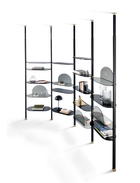 arflex-Alba-libreria-vetro-fumè-bronzo-alluminio-legno-design-Bernhardt-Vella-modulare-curva-living-office-hospitality-progetto-personalizzabile-lusso-madeinitaly-moderno-contemporaneo